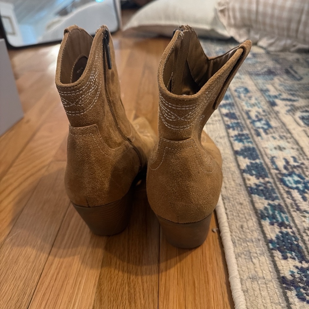 Francesca's Collections Brown Embroidered Ankle Booties - Picture 5 of 5